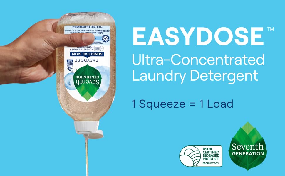 Easy Dose ultra-concentrated laundry detergent 1 squeeze = 1 load