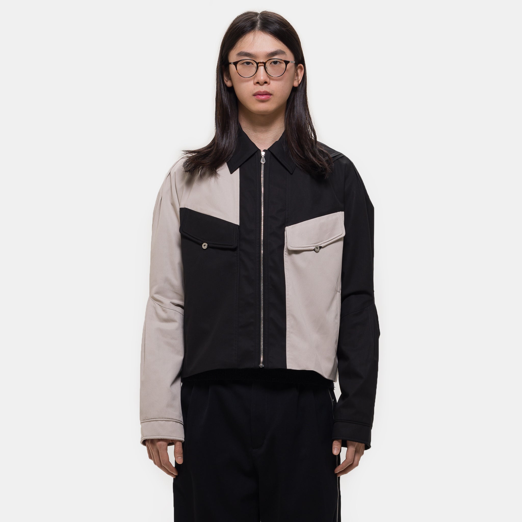 Alec K-Dart Blouson Jacket in Seedpearl/Black Sable