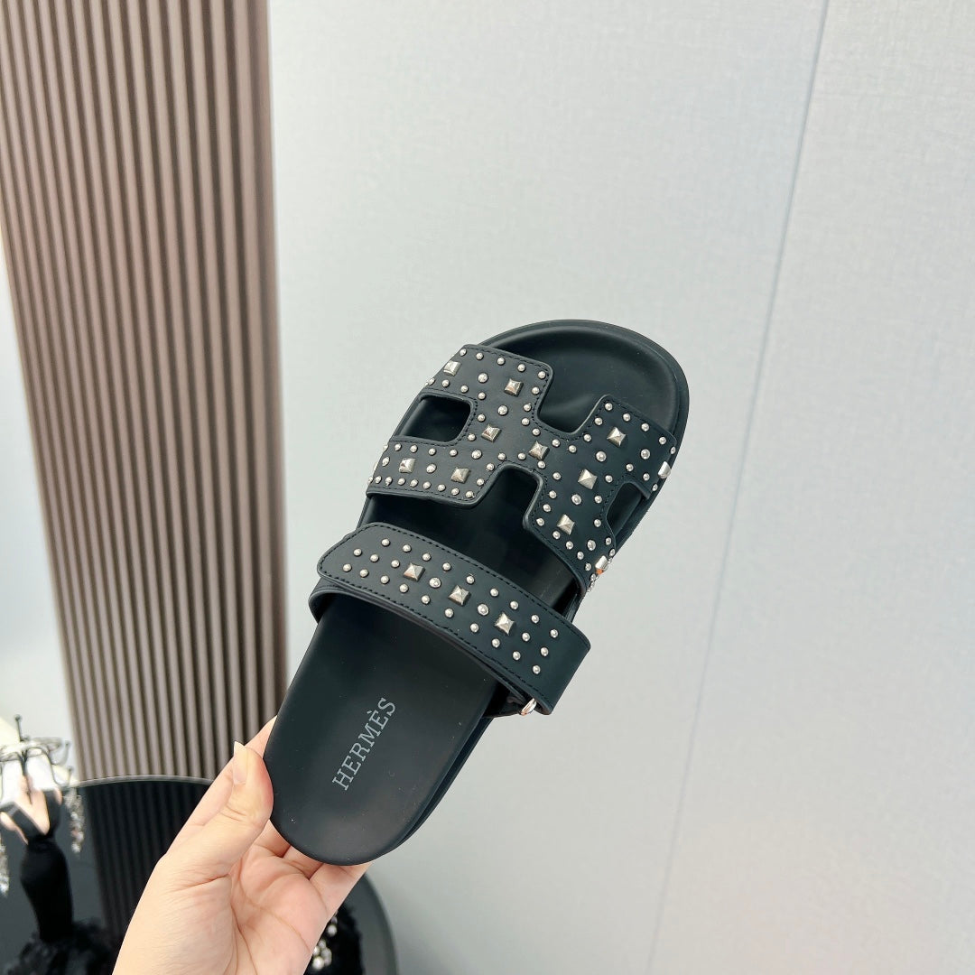 CHYPRE SANDAL BLACK CALFSKIN SPECIAL、mysite、Cacoeks