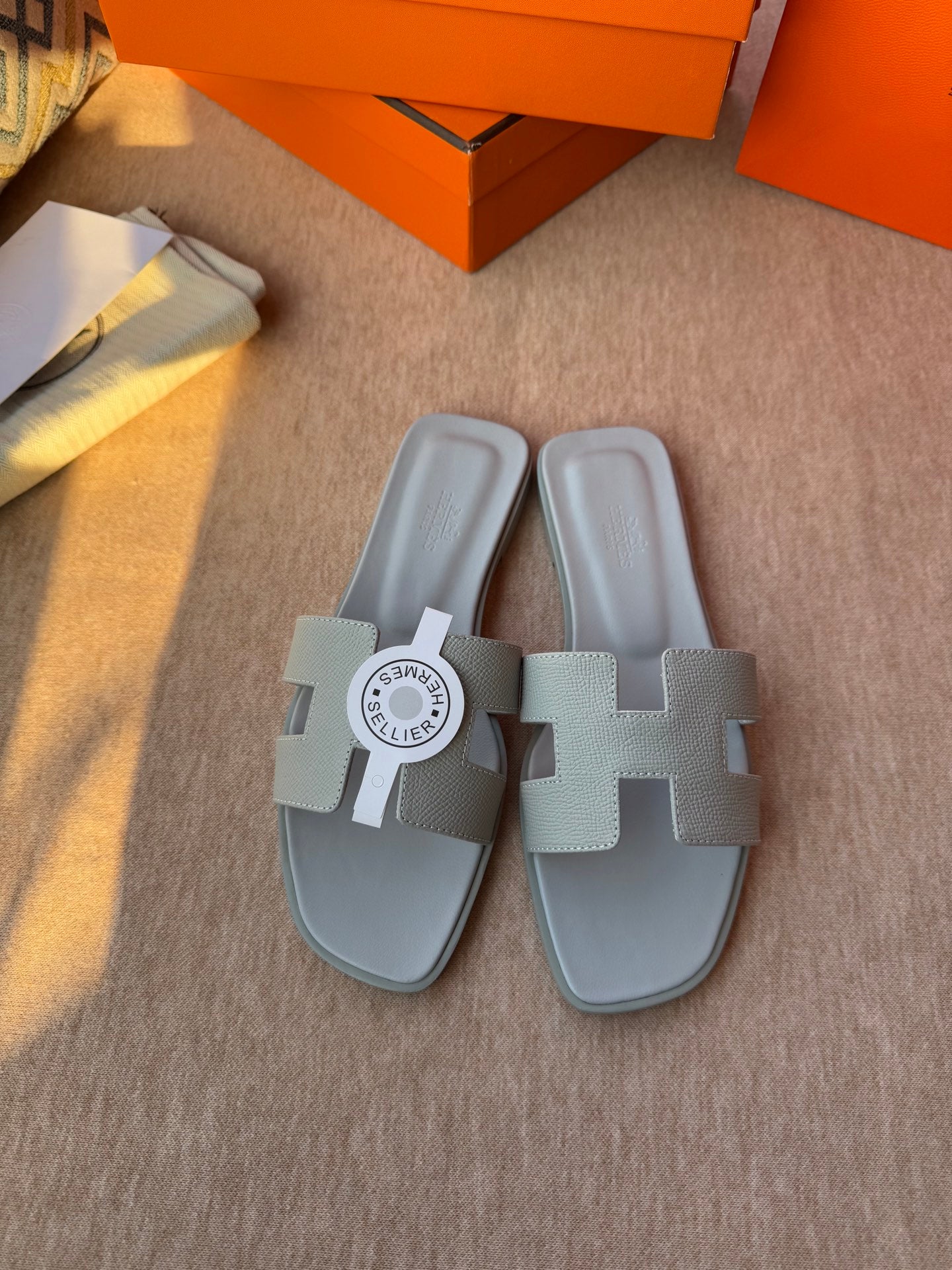0RAN SANDALS IN WARM GRAY CALFSKIN、mysite、Cacoeks
