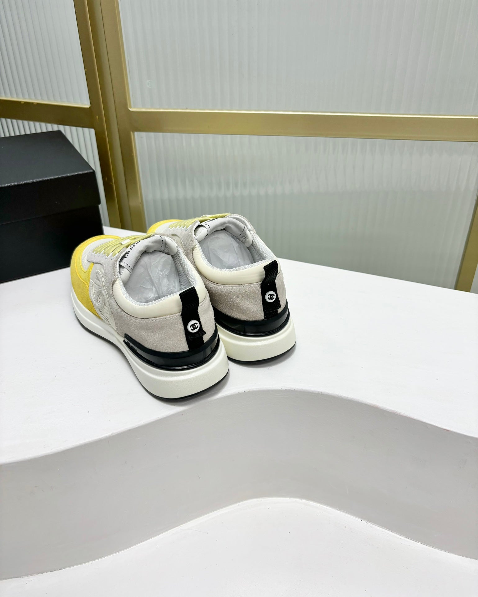 SNEAKER IN LIGHT YELLOW MIX GREY SUEDE、mysite、Cacoeks