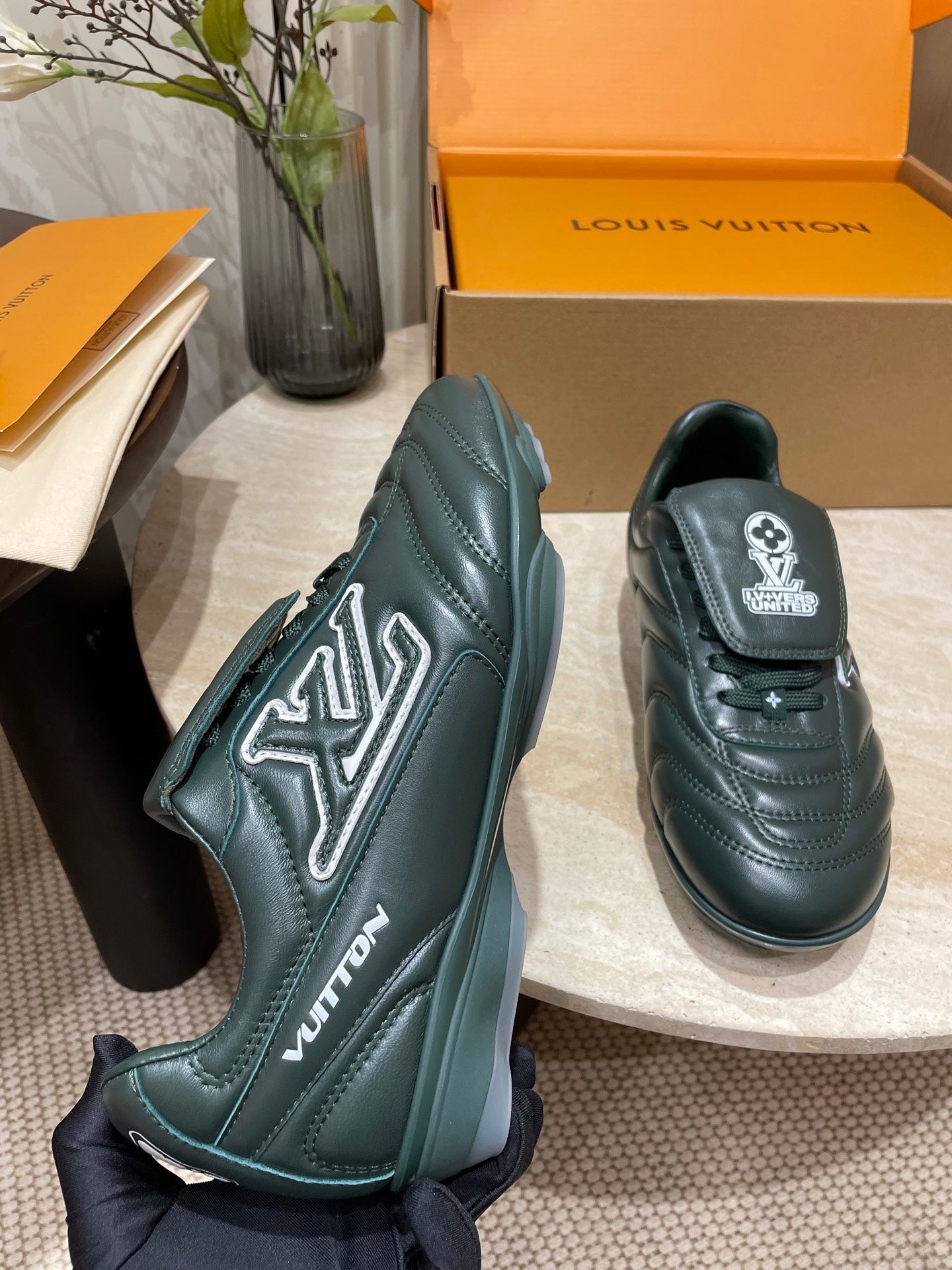 FOOTPRINT SOCCER SNEAKER IN FOREST GREEN CALFSKIN、mysite、Cacoeks