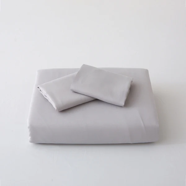 纯色三件套 不含填充物 枕套*2 (51cm*66cm)+被套*1 (229cm*229cm) Queen Size 胖被3件套 灰白-24