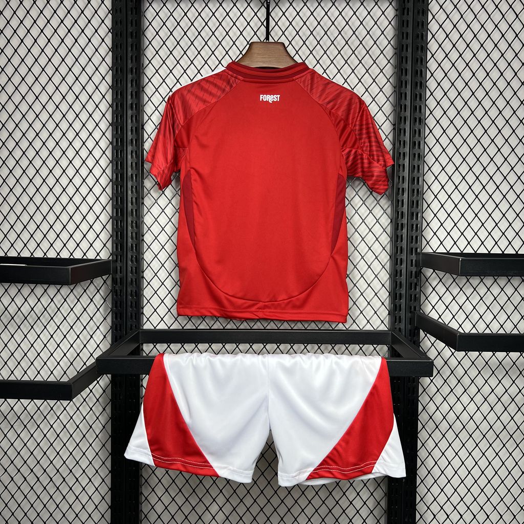 JerseysGala.com | Nottingham Forest 24-25 Home Stadium Kids Kit -Customize Name, Number and Patch | Worldwide Shipping