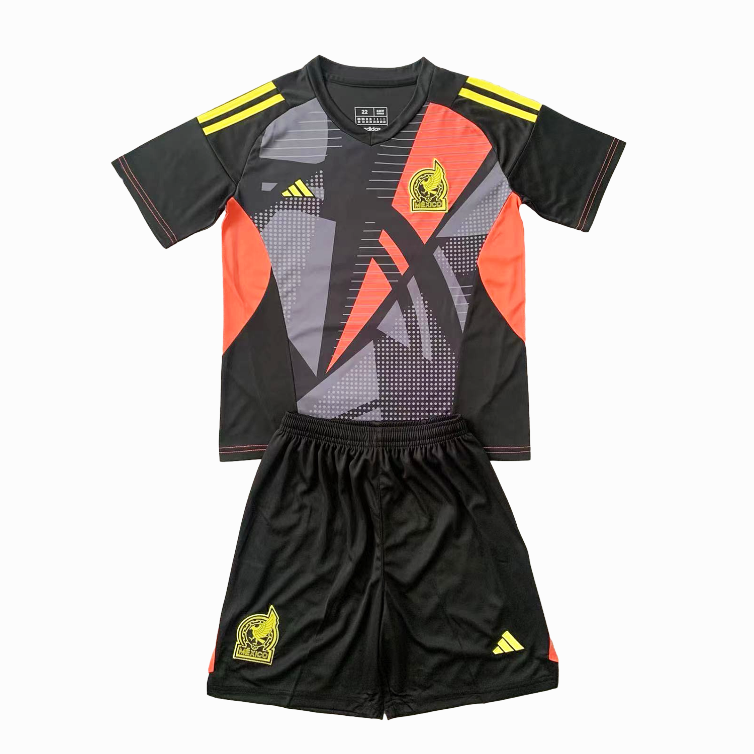 SIUjerseys-Mexico 2024 Goalkeeper Kids Kit - Black