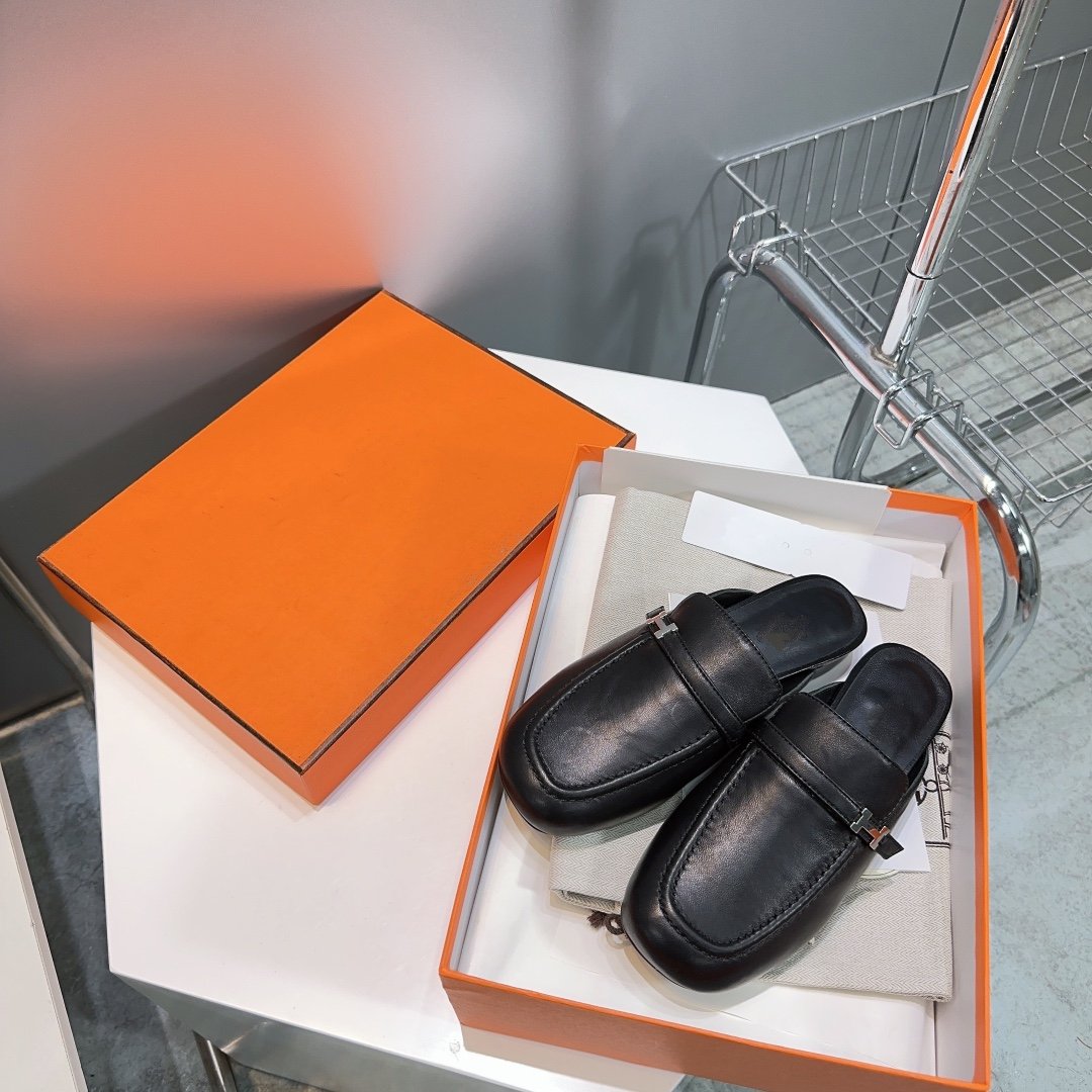 Lena Mule Black Leather、mysite、Cacoeks