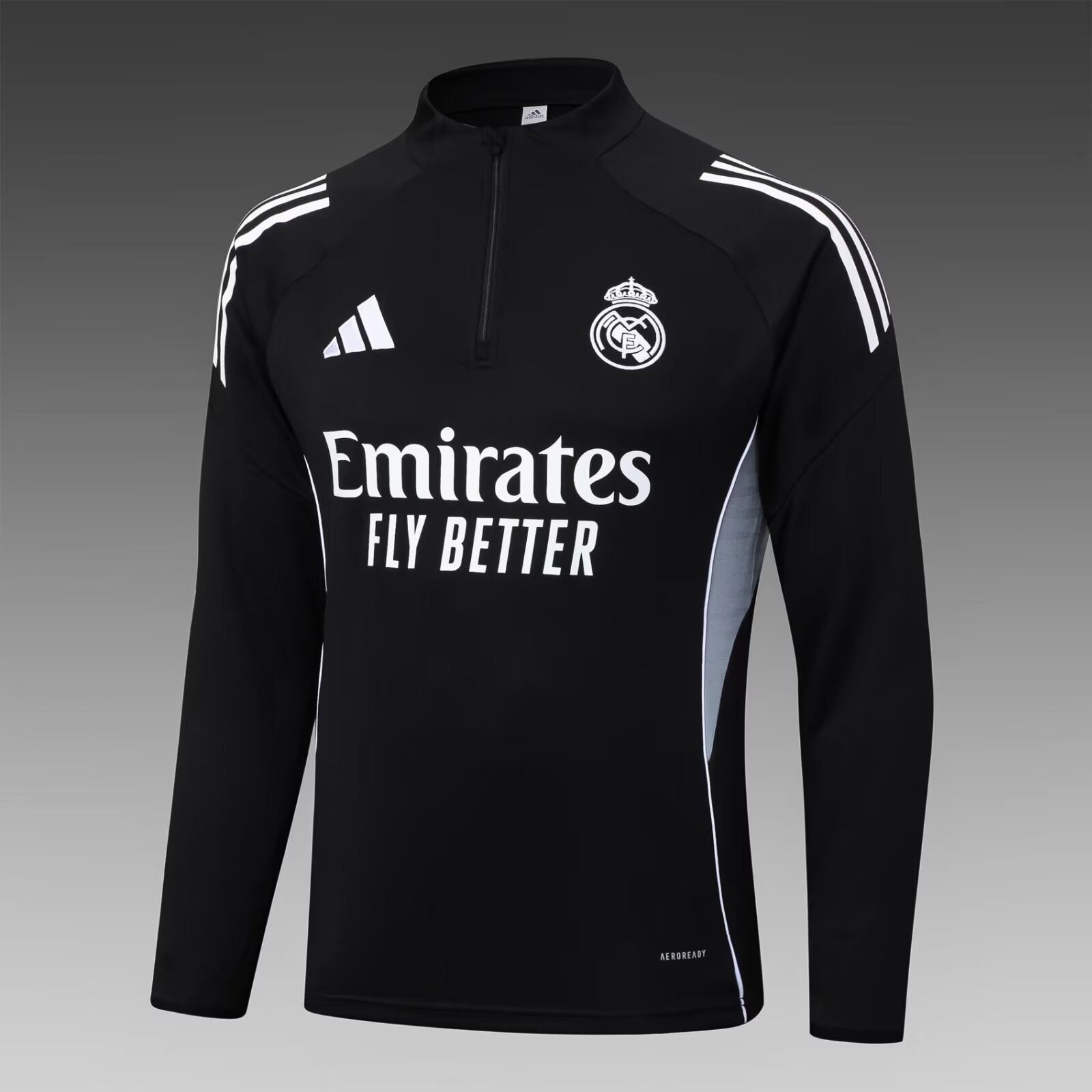 2025/2026 Real Madrid Half-Pull Training Suit Black Football Shirt 1:1 Thai Quality Set:football jersey mysite: unitedjerseyfootball 邓江浪:football