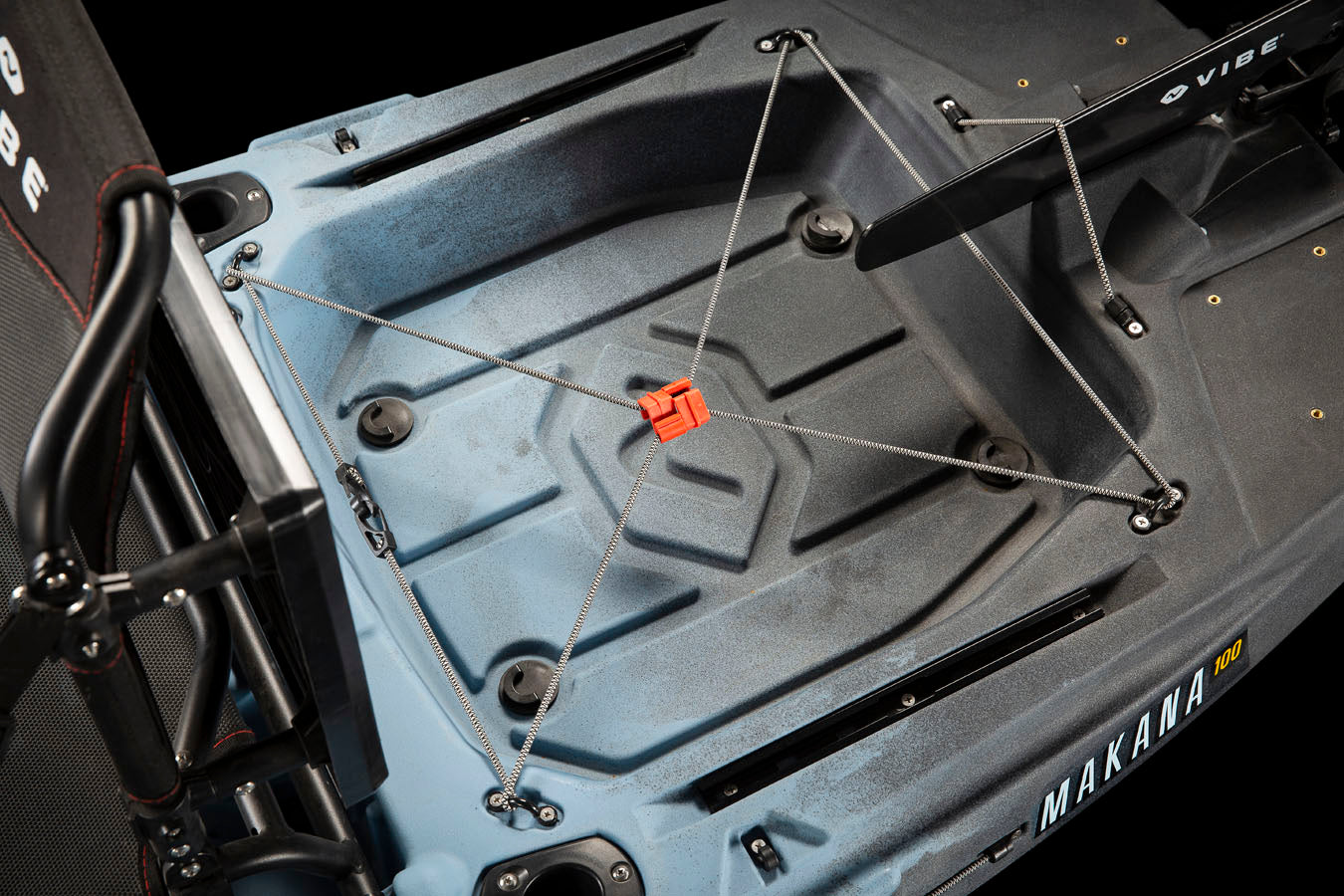 Makana 100's large rear tankwell View of the large rear tankwell on the Makana 100
