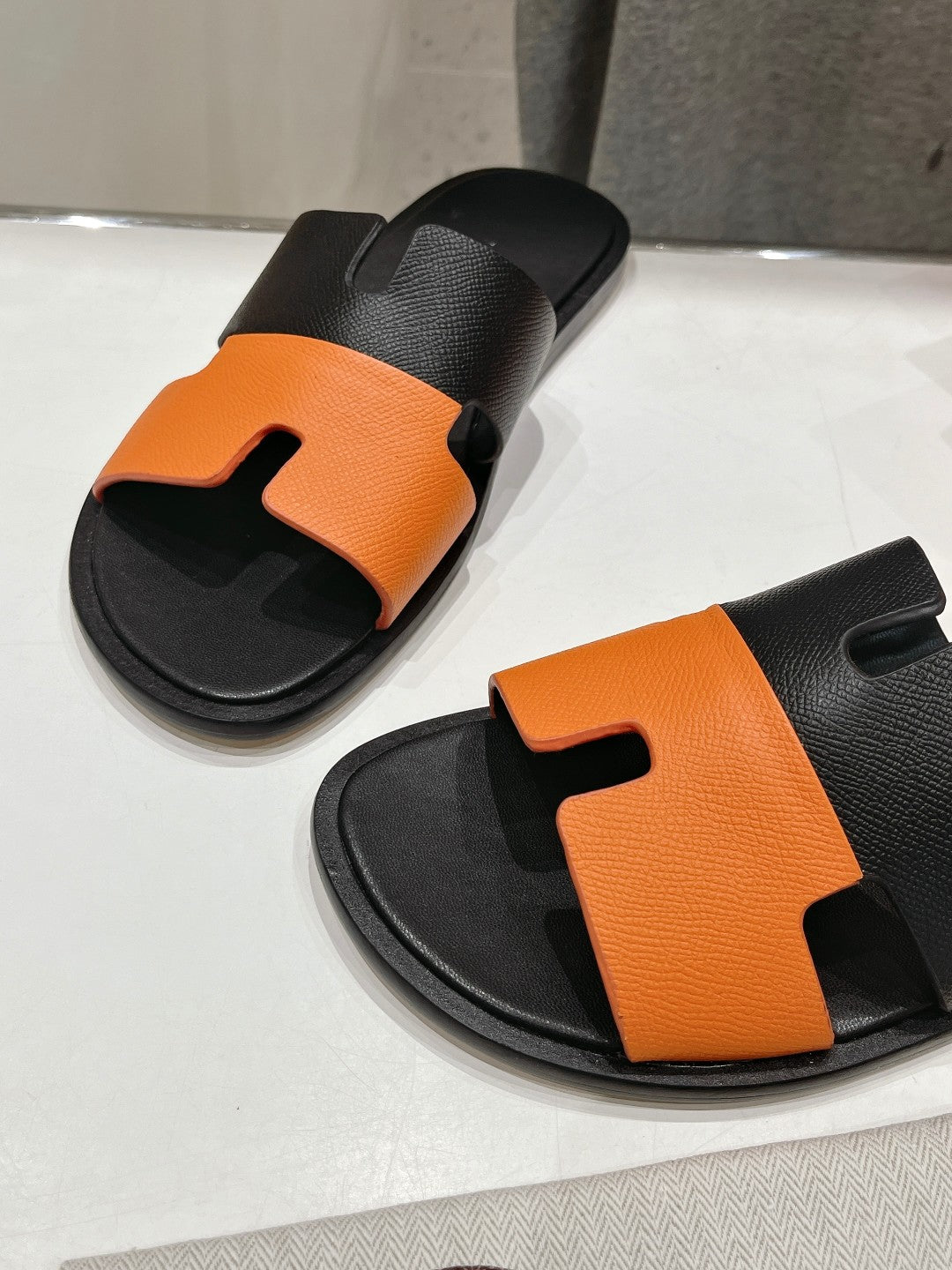 IZMIR SANDAL BLACK MIX ORANGE LAMBSKIN、mysite、Cacoeks