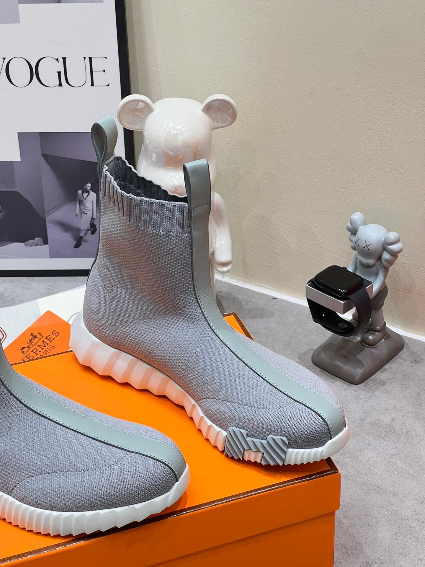 H FUN CLASSIC SNEAKER STYLISH LIGHT GRAY FABRIC、mysite、Cacoeks