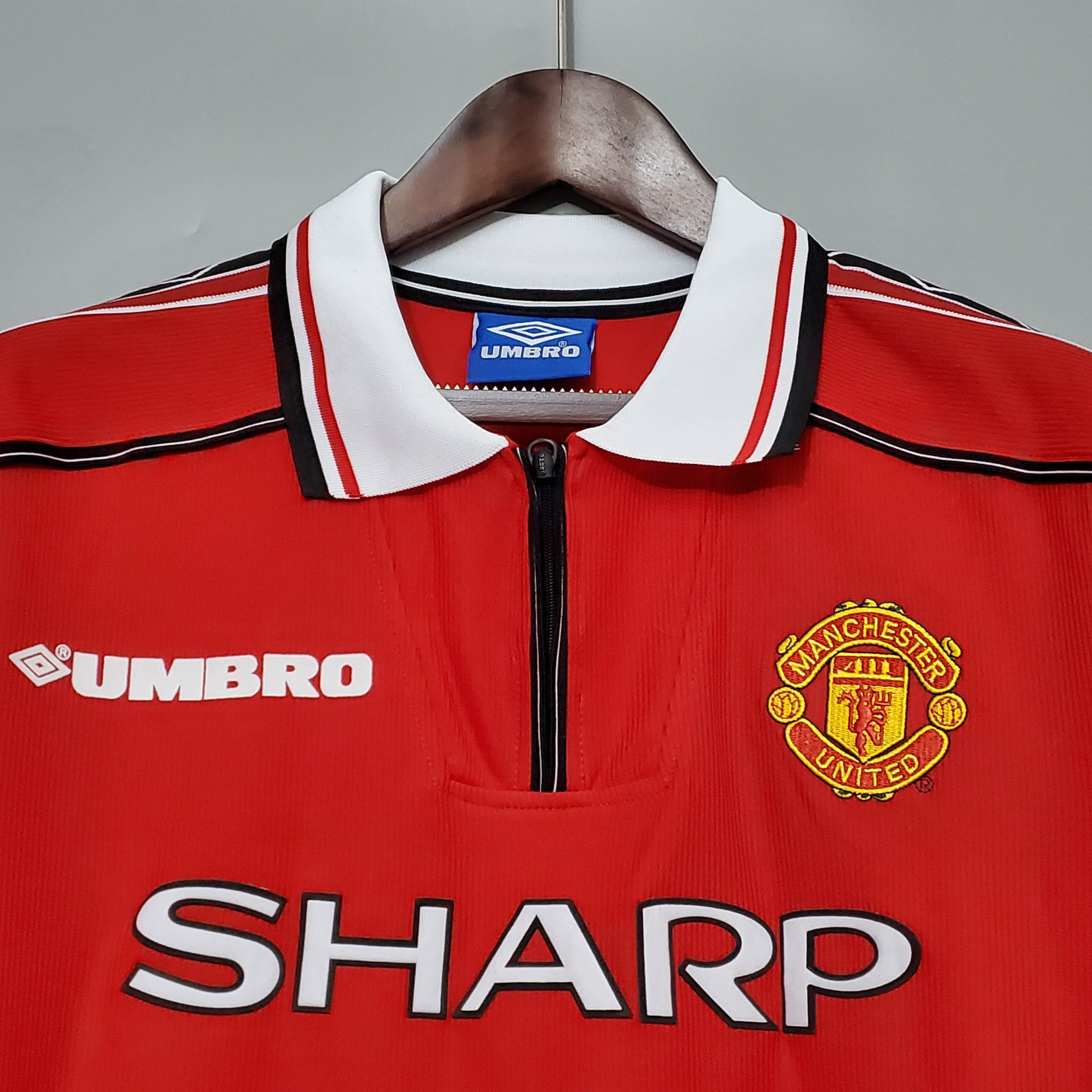1998-1999 Retro Long Sleeve Manchester United Home Football Shirt 1:1 Thai Quality:football jersey mysite: unitedjerseyfootball 邓江浪:football
