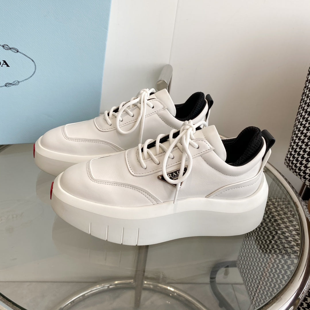 PRA THICK-SOLE SNEAKERS IN CALFSKIN、mysite、Cacoeks