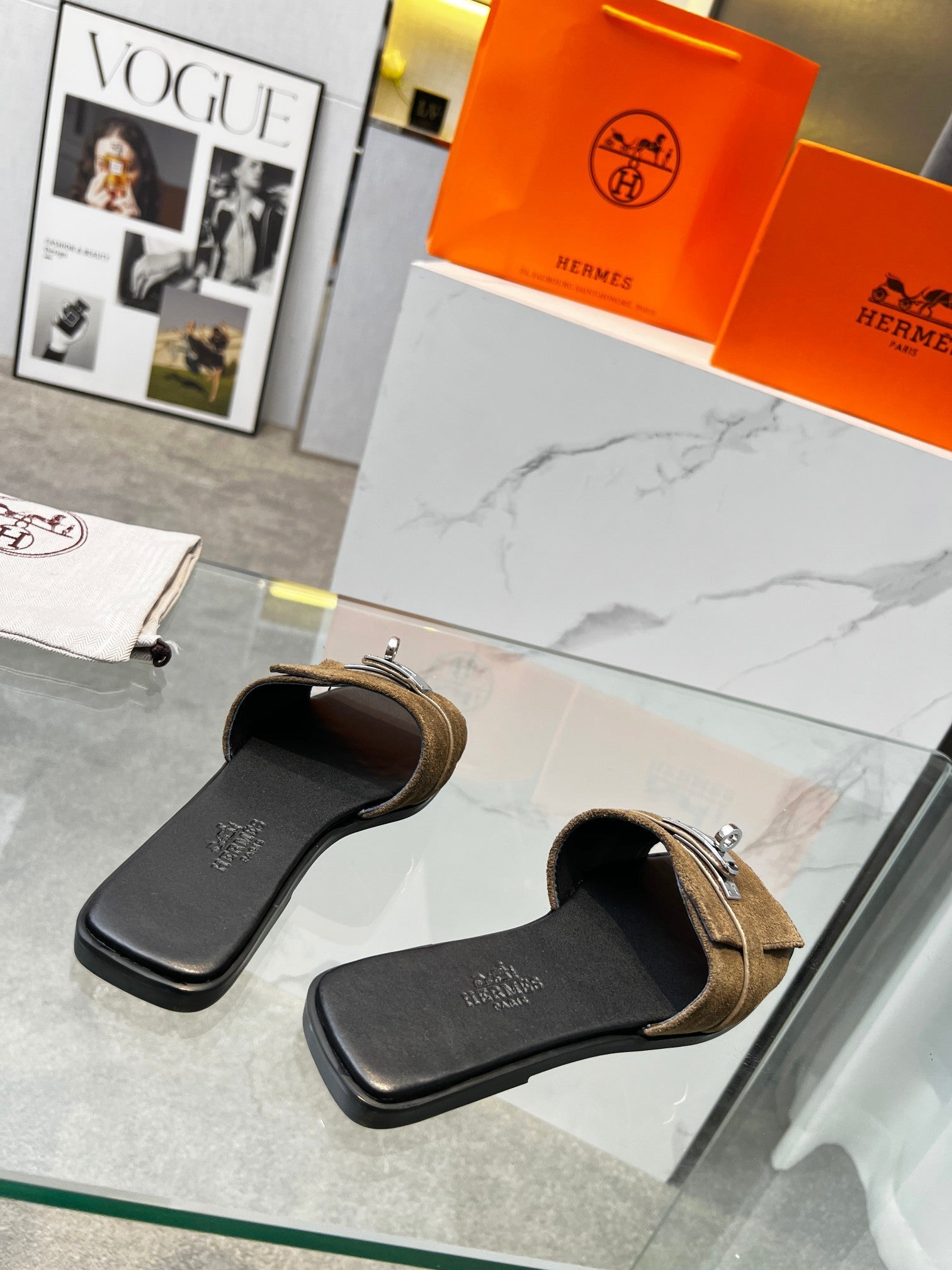 Giulia Sandal Brown Suede Black Calfskin、mysite、Cacoeks