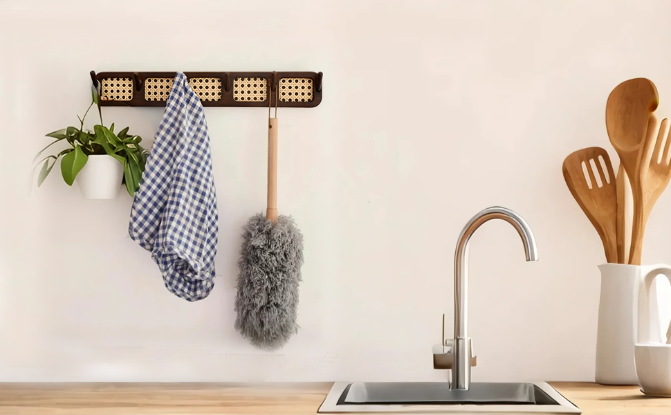 藤编挂钩厨房使用场景