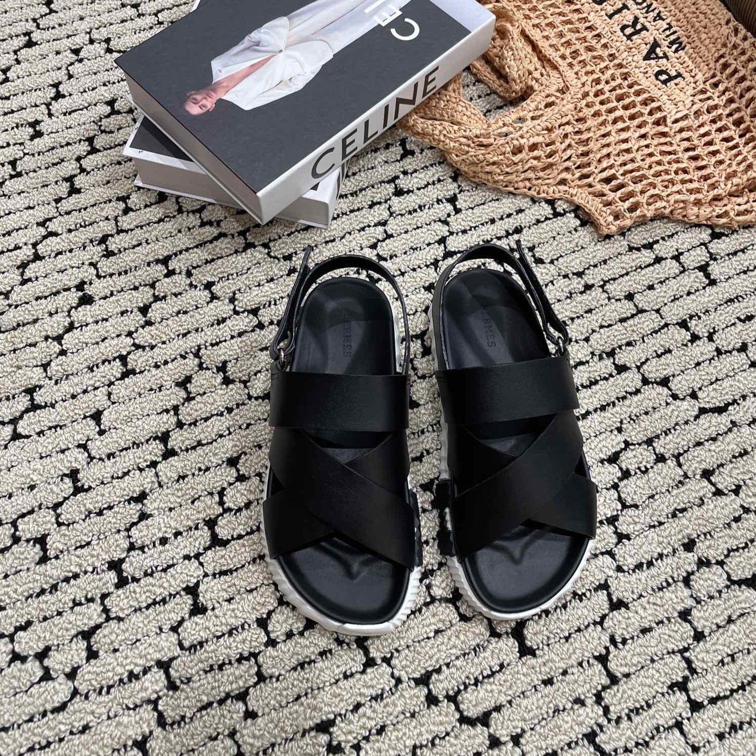 ELECTRIC SANDAL BLACK CALFSKIN、mysite、Cacoeks