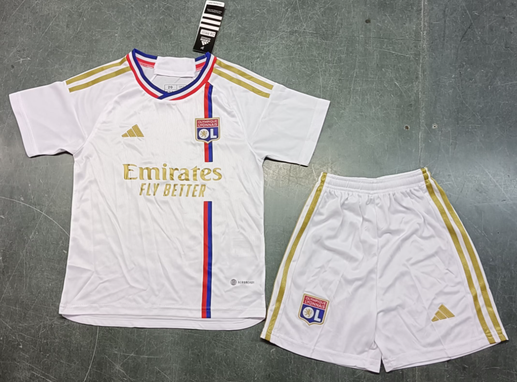 23/24 Lyon Home Football Shirt Kids Size Suit-mysite Custom Football Kit- Nextkits