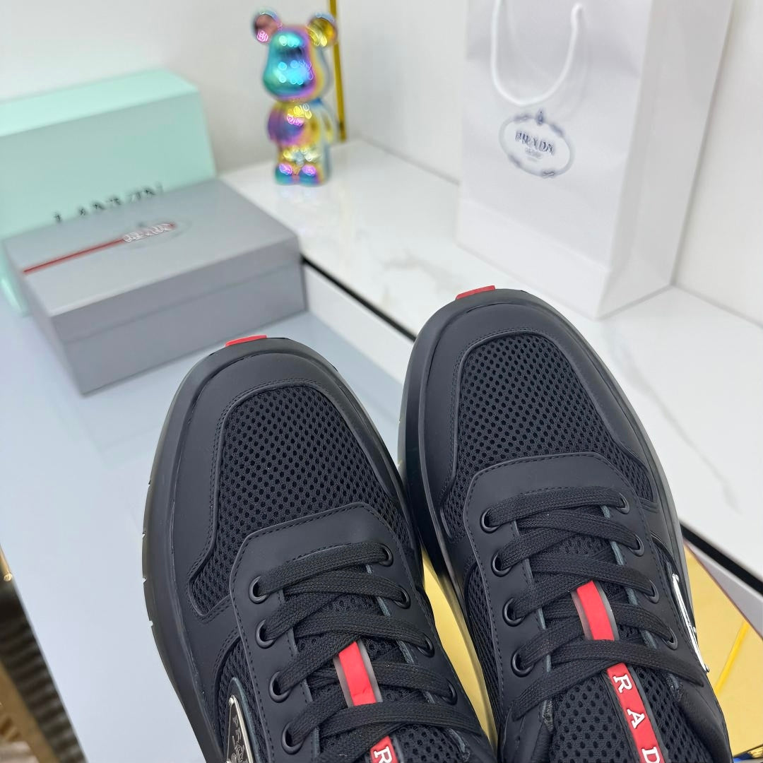 PRADA 25S SNEAKERS IN BLACK CALFSKIN、mysite、Cacoeks