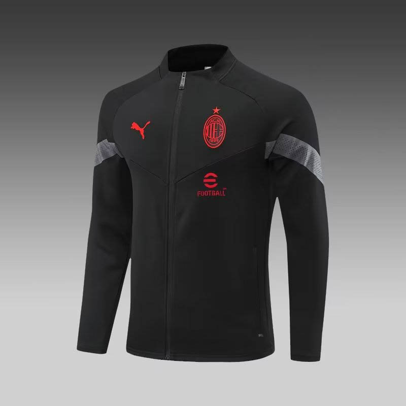 2022/2023 AC Milan Long Zipped Jacket Black Soccer Jersey 1:1 Thai Quality Set:football jersey mysite: unitedjerseyfootball 邓江浪:football