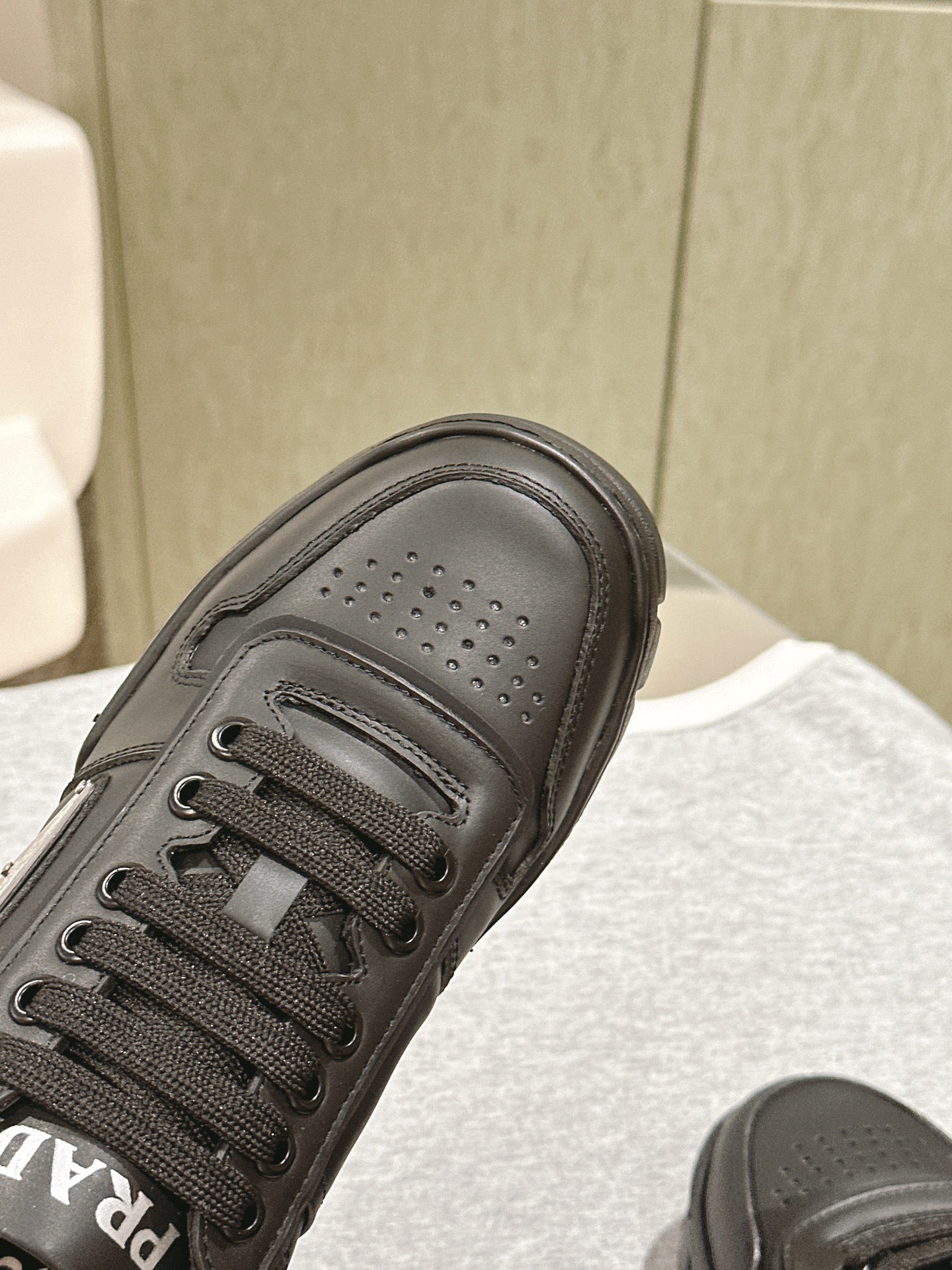 PRA FLATFORM SNEAKERS BLACK CALFSKIN、mysite、Cacoeks