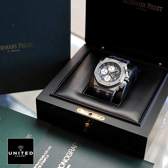 Audemars Piguet 26470ST.OO_.A027CA.01 Blue Dial Replica in the ap box