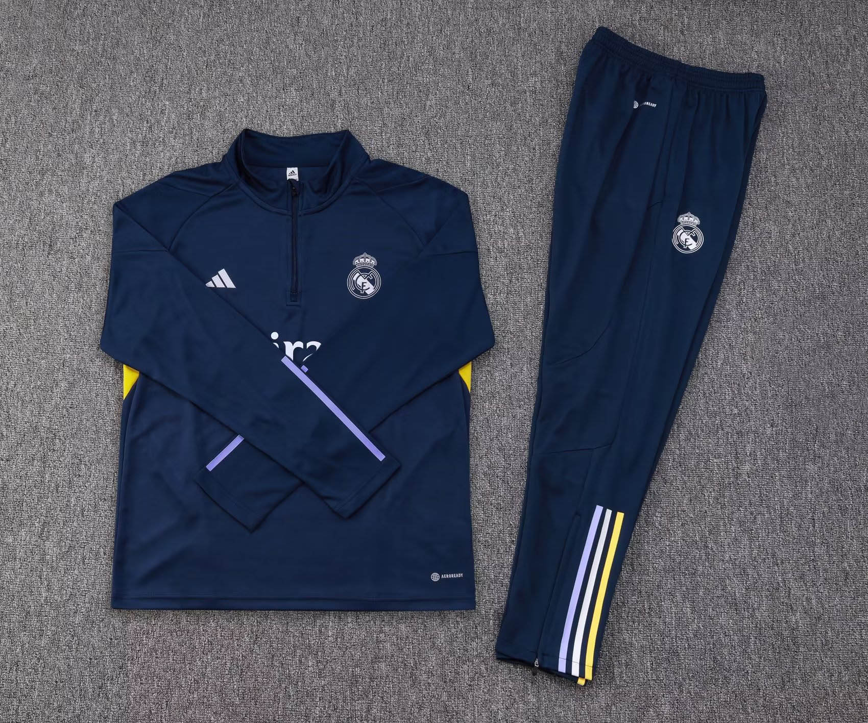 2023/2024 Real Madrid Half-Pull Training Suit Blue Set:football jersey mysite: unitedjerseyfootball 邓江浪:football