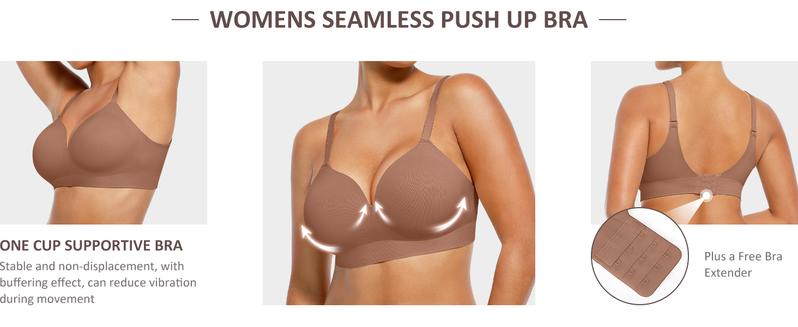Wireless Push Up Bra for Women, Seamless Comfort Bralettes No Underwire Supportive Full Coverage Everyday Bras Women Push Up Bra  Comfortable Fabric Casual Womenswear Soft Adjustable Comfy Smooth