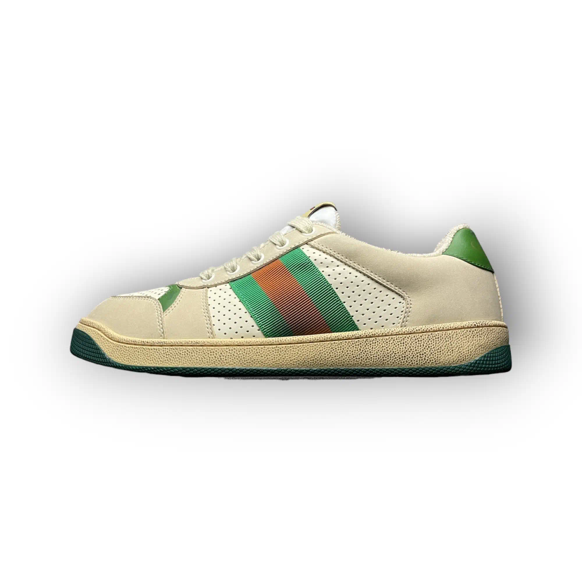 Gucci Screener Distressed Sneaker Green Beige、mysite、Cacoeks