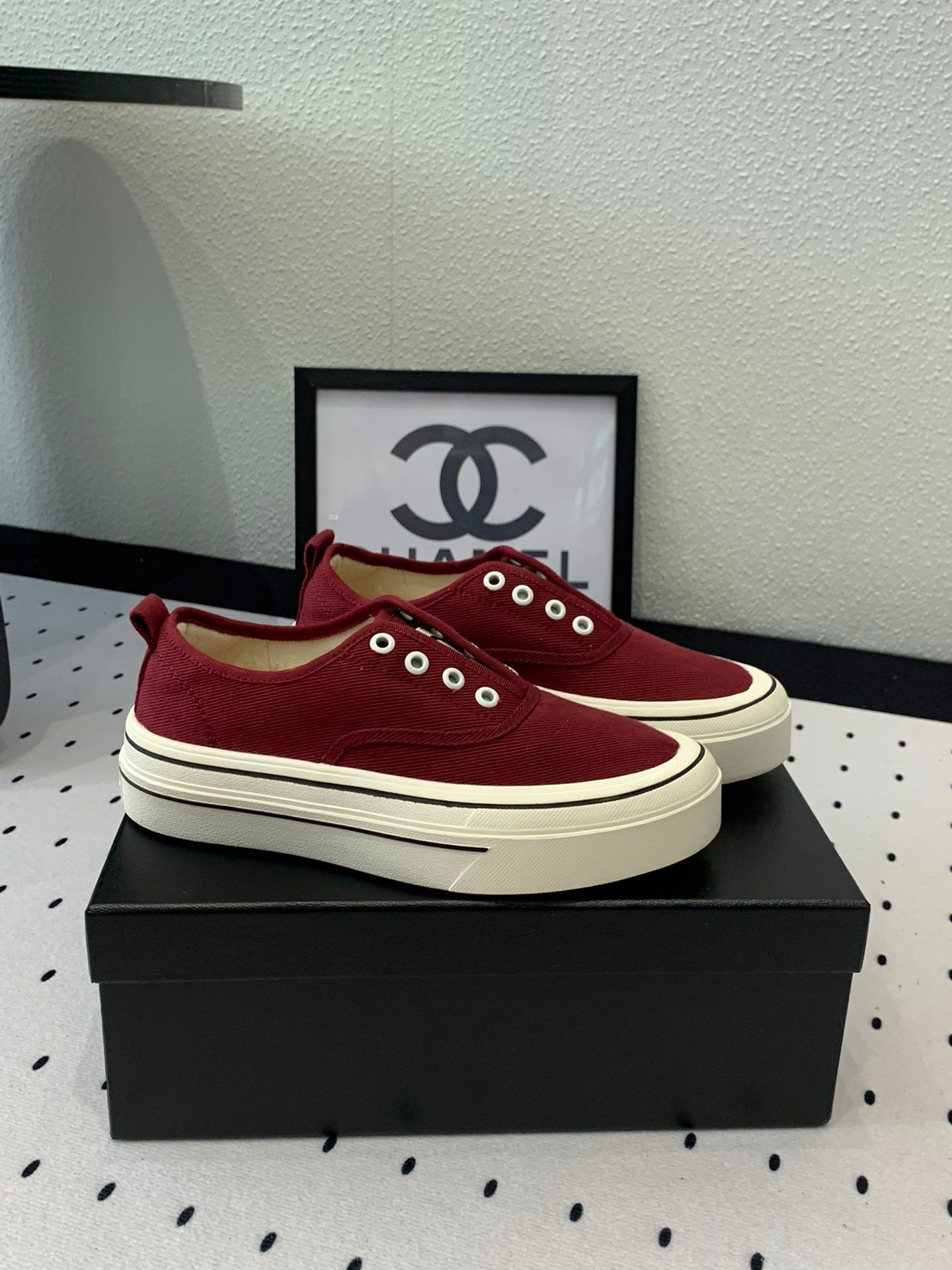 LACELESS SNEAKERS PLATFORM IN ROSEWOOD CANVAS、mysite、Cacoeks