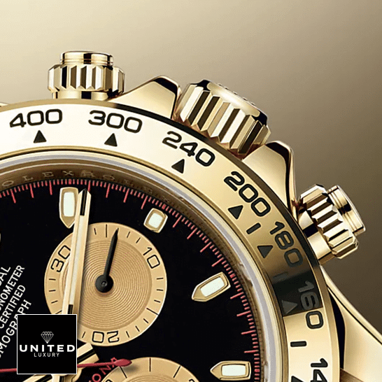 Rolex Cosmograph Daytona 116508-0009 Yellow Gold Crown Pusher Replica