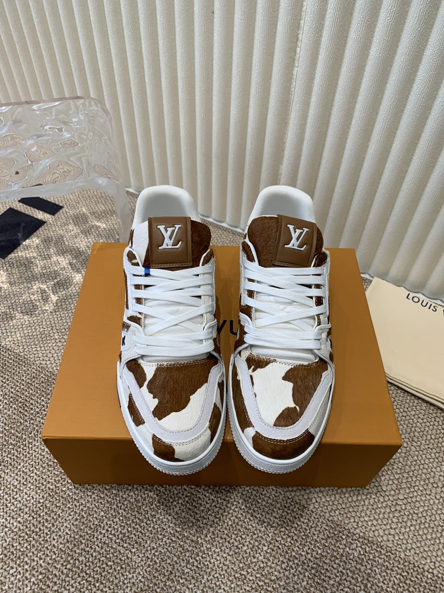 LV TRAINER SNEAKER PONY BROWN MIX WHITE、mysite、Cacoeks
