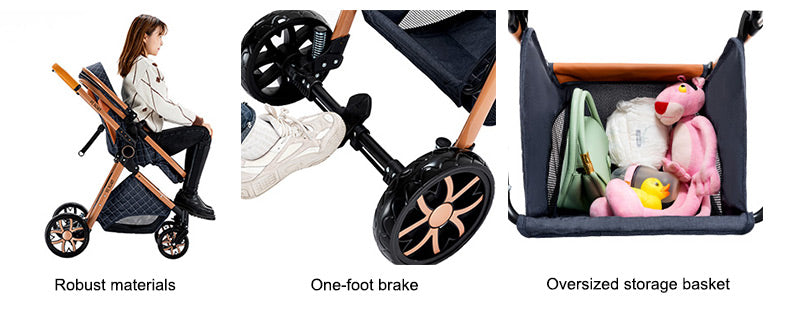 Robust materials, One-foot brake,Oversized storage basket