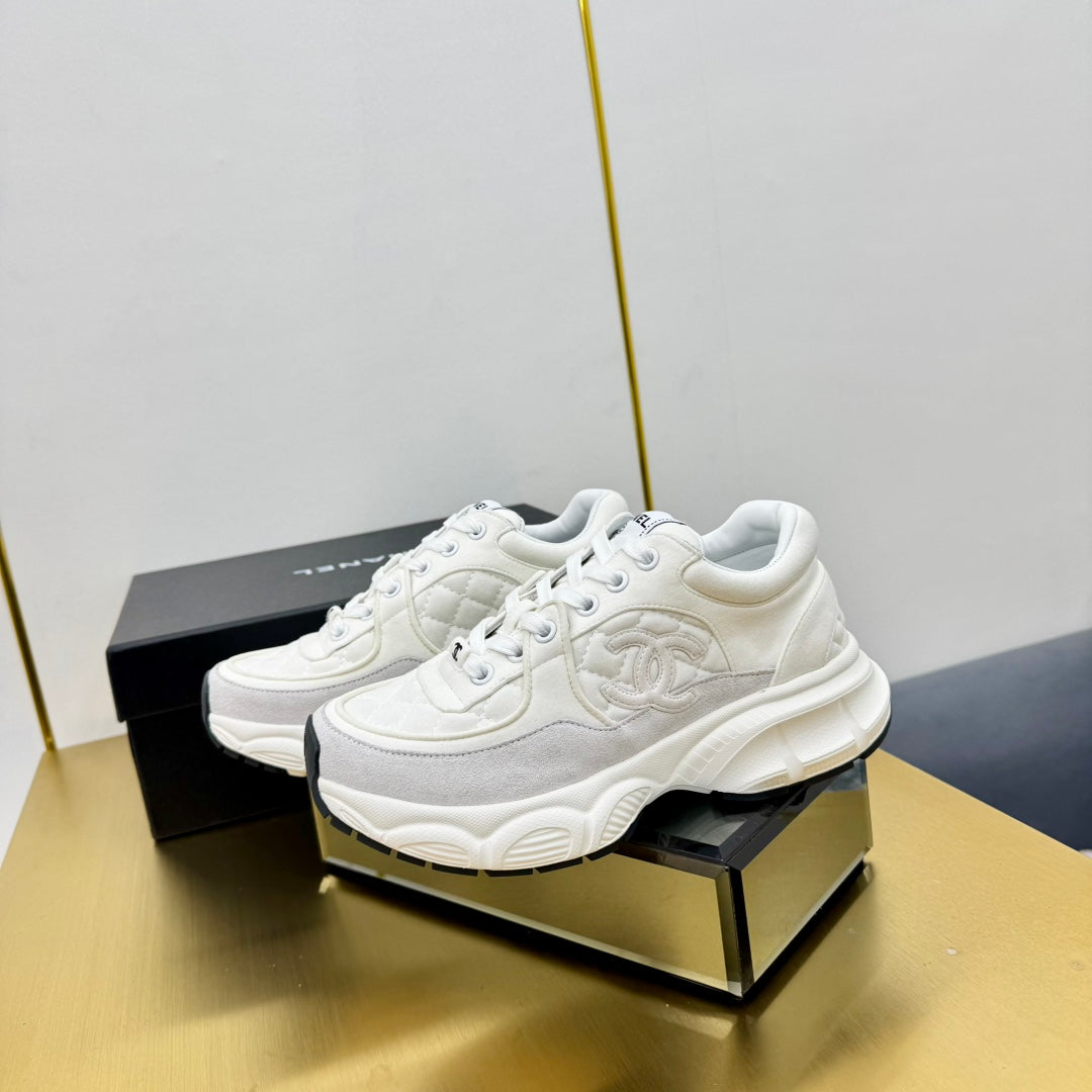 DAD SNEAKER IN WHITE LAMBSKIN AND SUEDE、mysite、Cacoeks