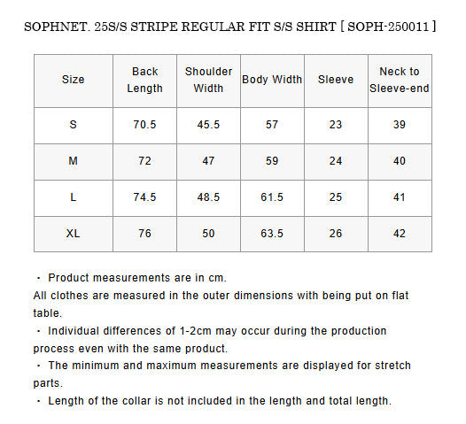 SOPHNET. 25S/S STRIPE REGULAR FIT S/S SHIRT  SOPH-250011 
