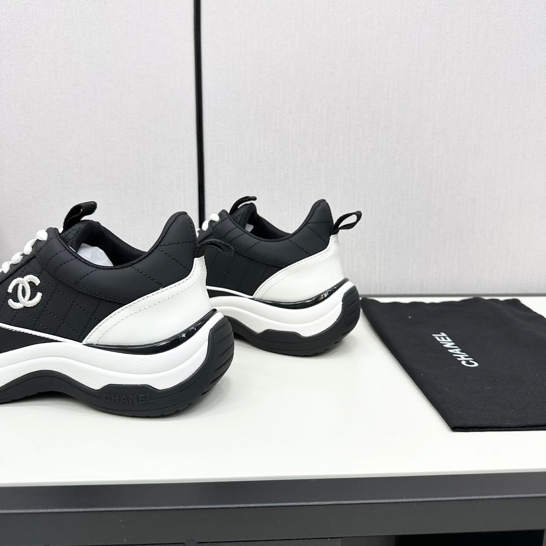 CC SNEAKER IN BLACK MIX WHITE EMBROIDERED LAMBSKIN、mysite、Cacoeks