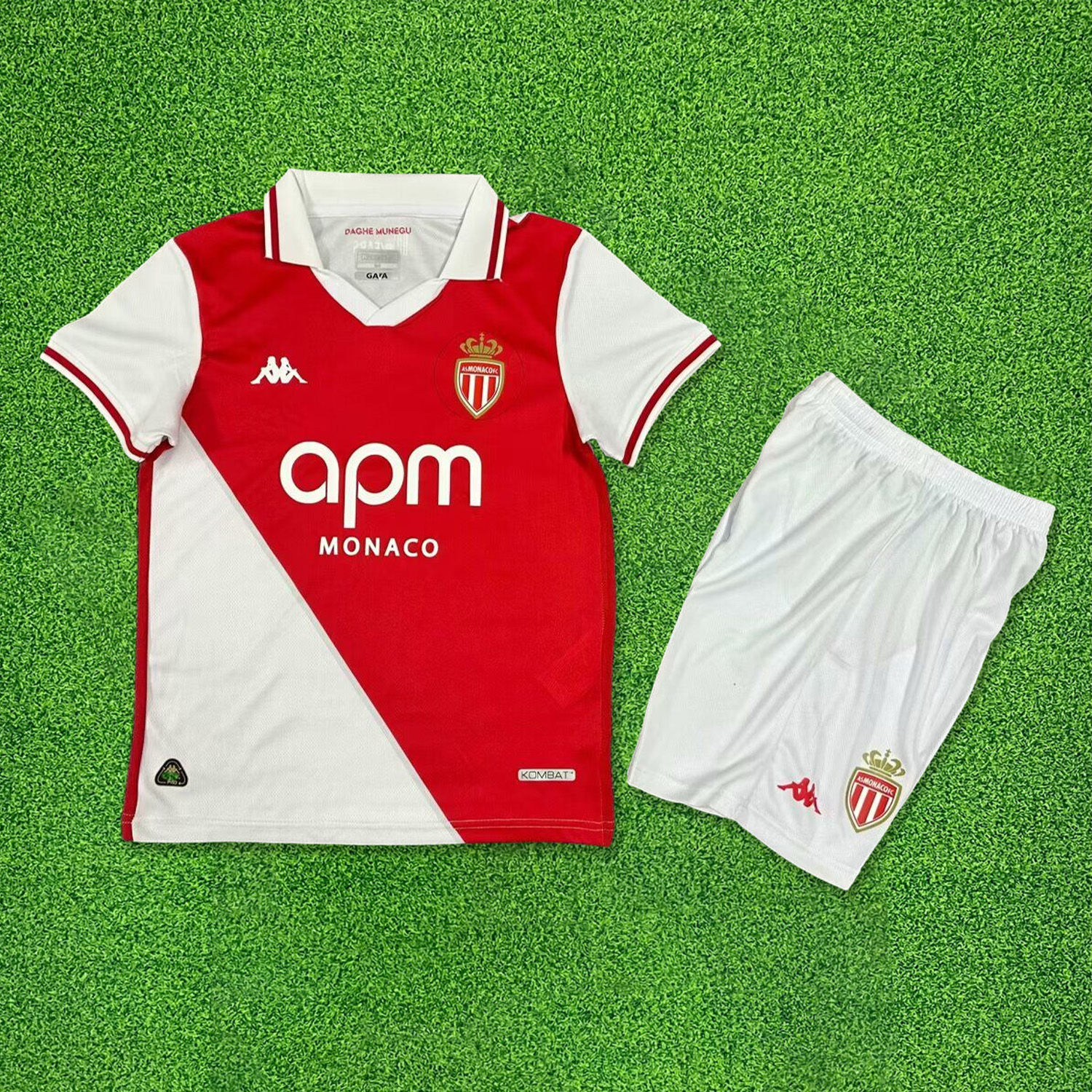 ManixJersey.com | AS Monaco 24-25 Home Kids Kit -Customize Name, Number and Patch | Worldwide Shipping