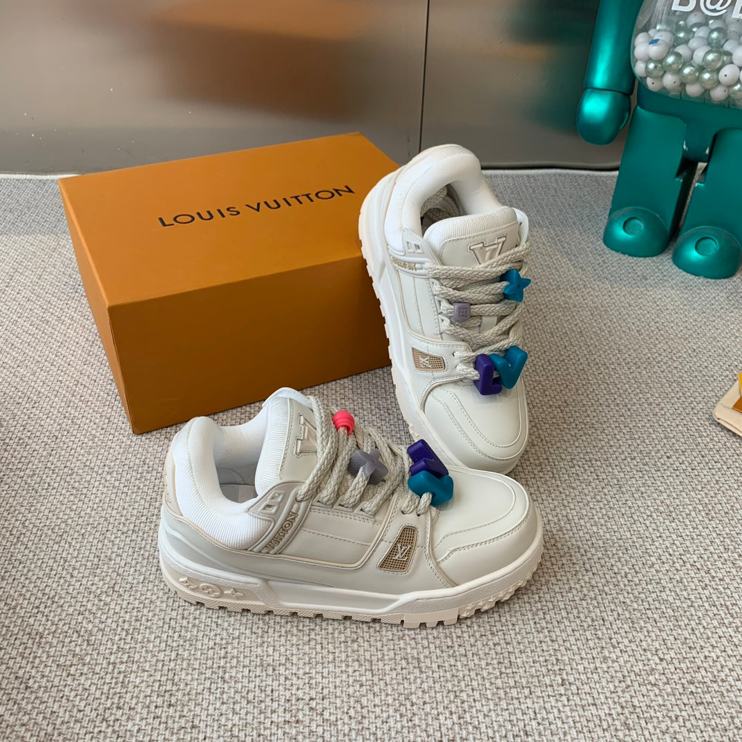 LV TRAINER MAXI SNEAKER IN WHITE CALFSKIN、mysite、Cacoeks