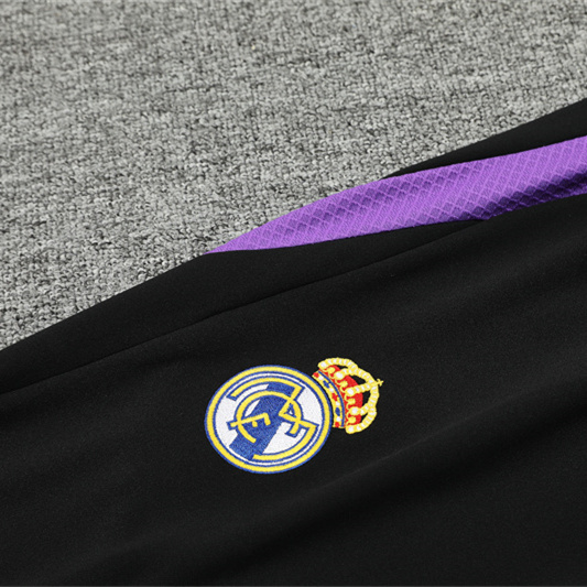 JerseysGala.com | Real Madrid 24-25 Long Sleeve Training Set - Player Version - Black and Purple -Customize Name, Number and Patch | Worldwide Shipping