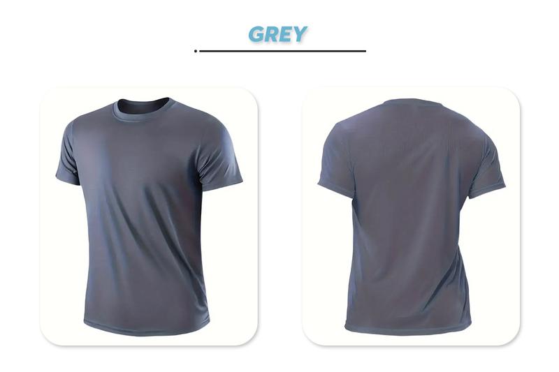 OKP Five Pack Men's Highly Elastic Moisture-Wicking T-shirt Soft, Quick-Drying, Breathable Sports Solid Color Short-Sleeved Round Neck Running Fitness Lightweight Top, Four Seasons gym wear cycling
