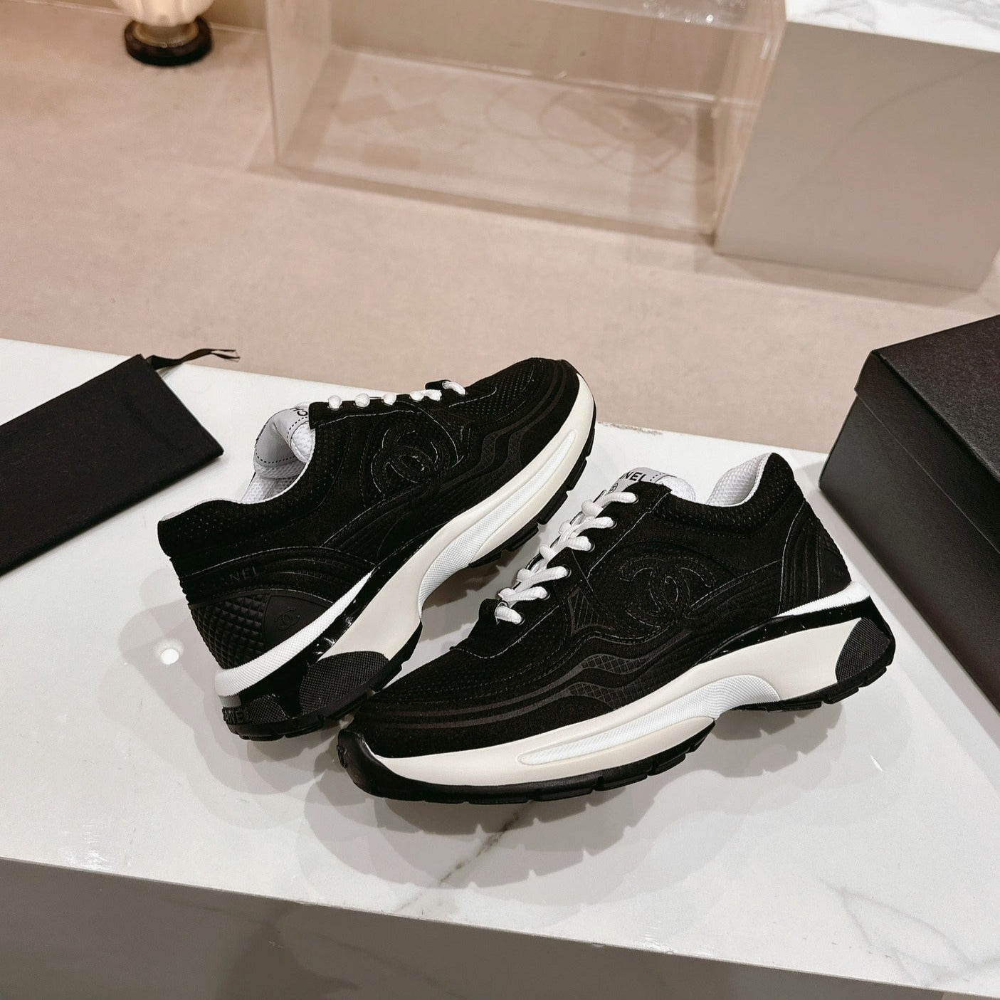 Women's Black White Sneaker Breathable mesh、mysite、Cacoeks