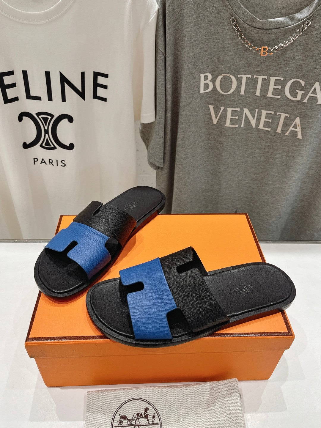 IZMIR SANDAL BLACK MIX COBALT LAMBSKIN、mysite、Cacoeks