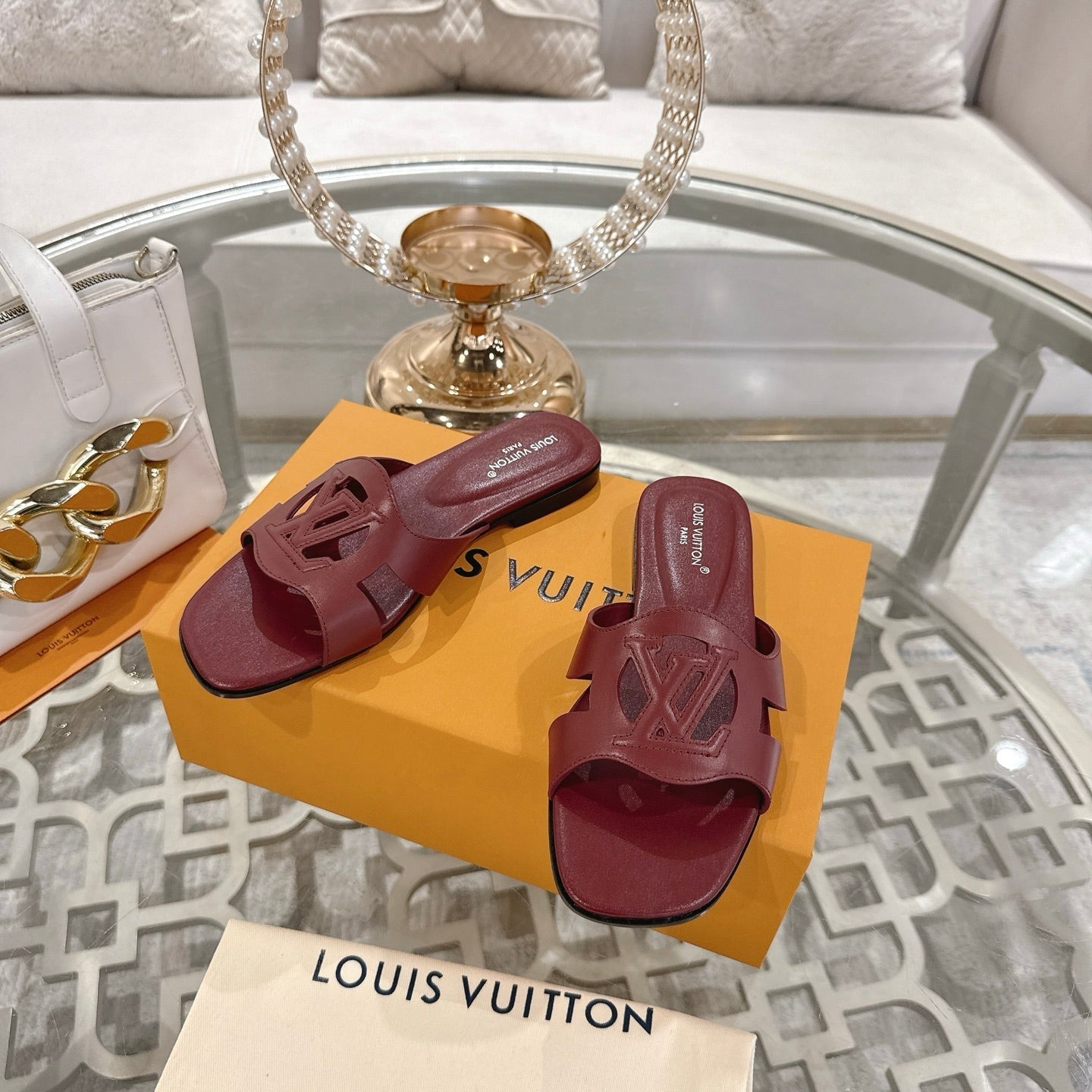 ISOLA FLAT SLIDE IN JAM RED CALFSKIN、mysite、Cacoeks