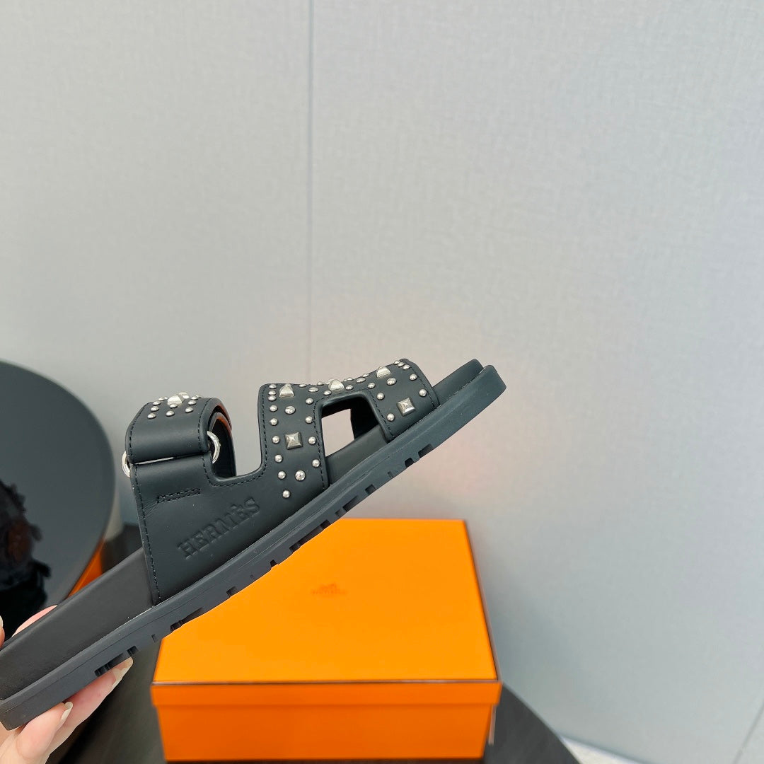 CHYPRE SANDAL BLACK CALFSKIN SPECIAL、mysite、Cacoeks