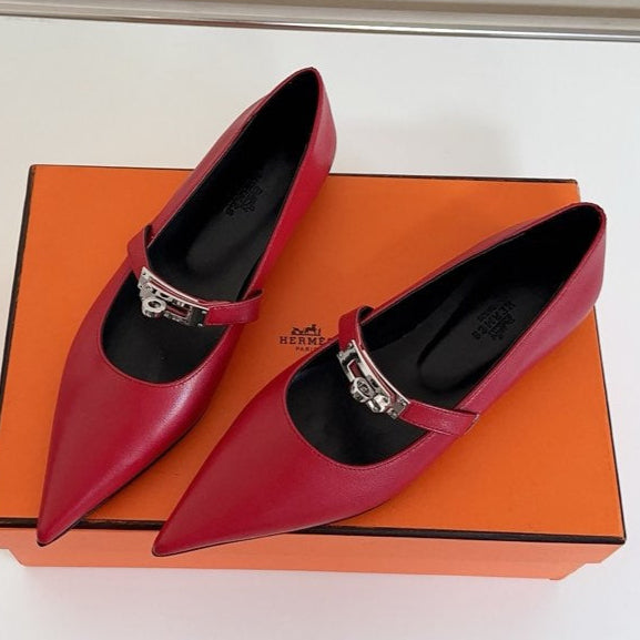KIARA FLAT PUMP IN RUBY RED CALFSKIN、mysite、Cacoeks