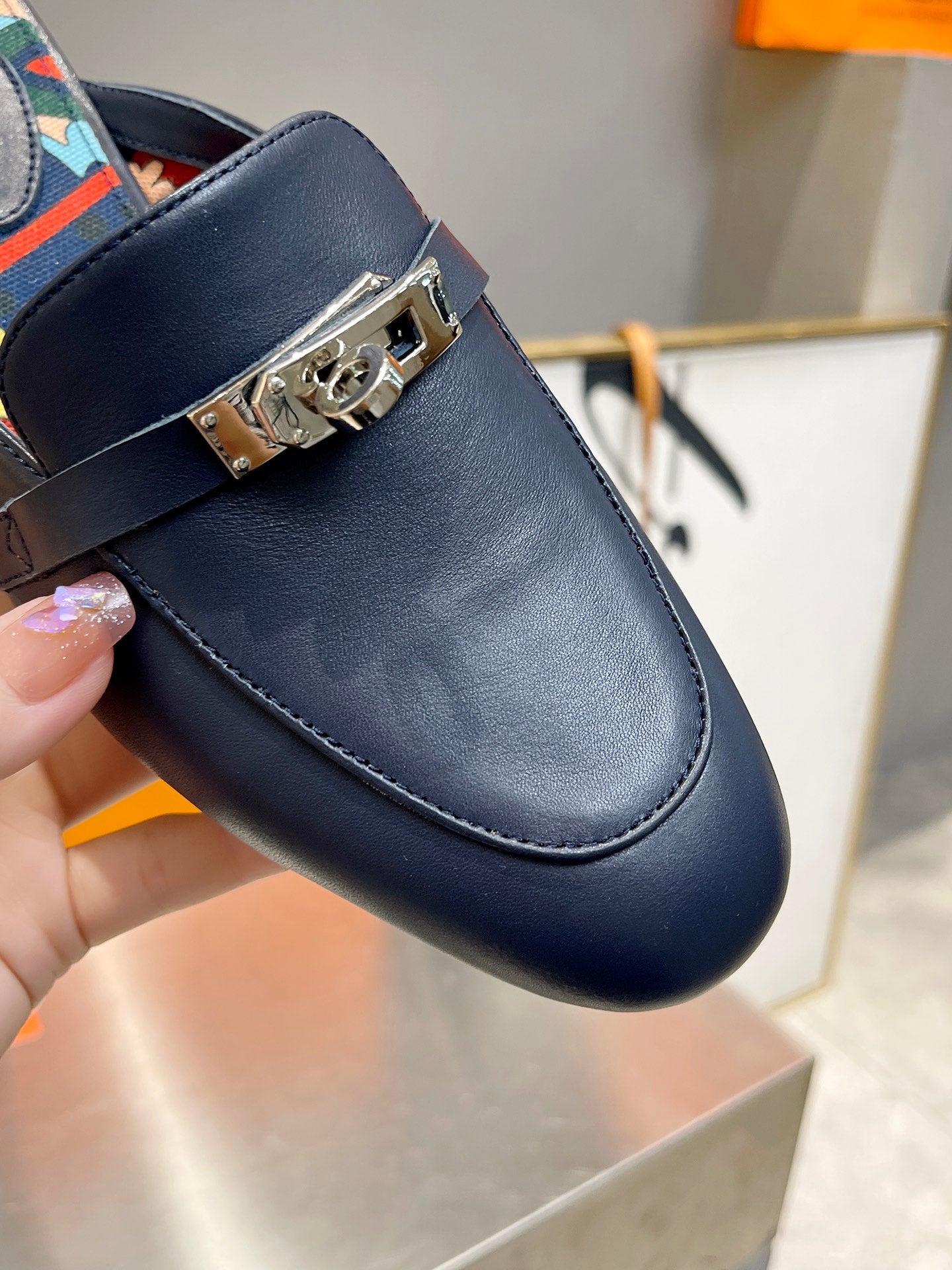 0Z MULE INDIGO CALFSKIN WITH PATTERN、mysite、Cacoeks