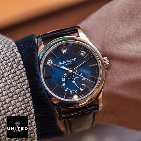 Patek Philippe Annual Calendar 5205G-013 "Blue Dial" Supreme Replica Edition patek philippe complications 5205G 013 replica wrist