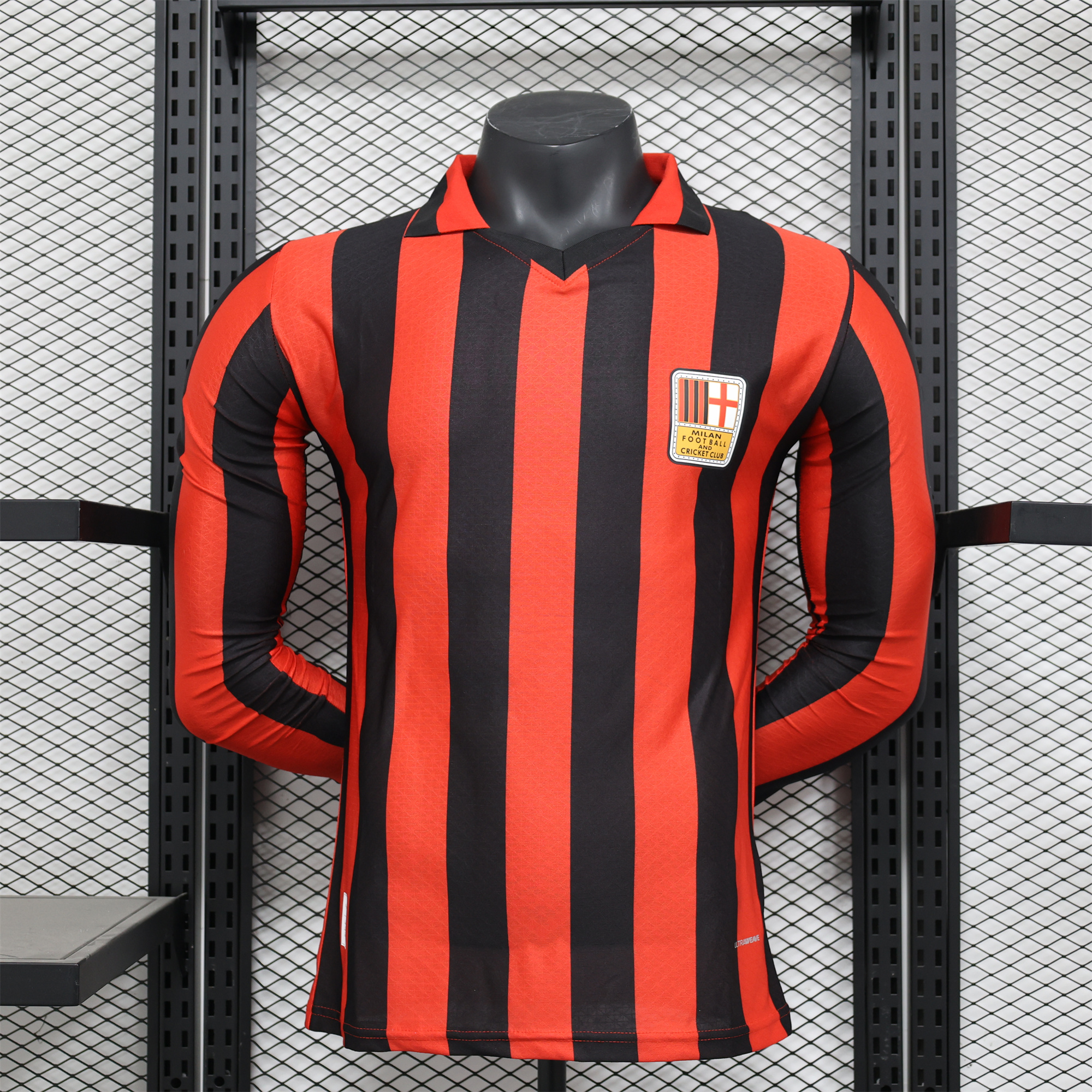JerseysGala.com | AC Milan 24-25 125th Anniversary Long Sleeves Red Jersey - Player Version -Customize Name, Number and Patch | Worldwide Shipping
