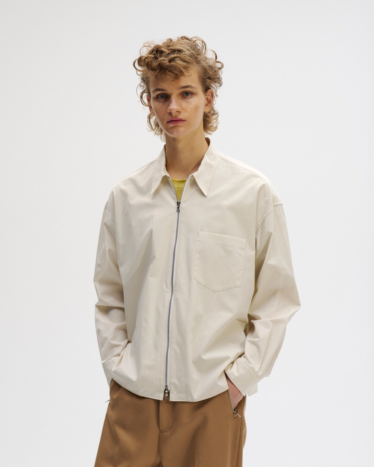 SOPHNET. 25S/S ORGANIC COTTON ZIP SHIRT  SOPH-250030 