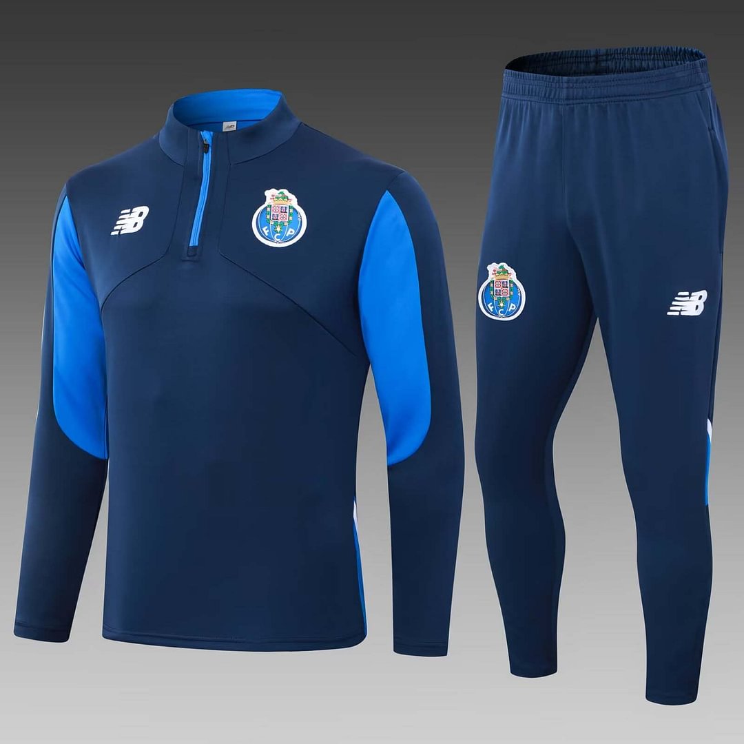 24/25 Porto Half-Pull Training Suit Blue Football Shirt Set-mysite Custom Football Kit- Nextkits