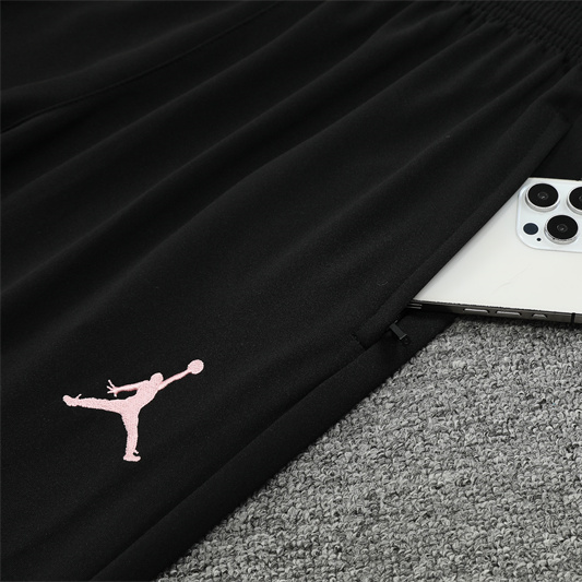 JerseysGala.com | Paris Saint-Germain PSG X JD 24-25 Long Sleeve Training Set - Player Version - Black and Pink -Customize Name, Number and Patch | Worldwide Shipping