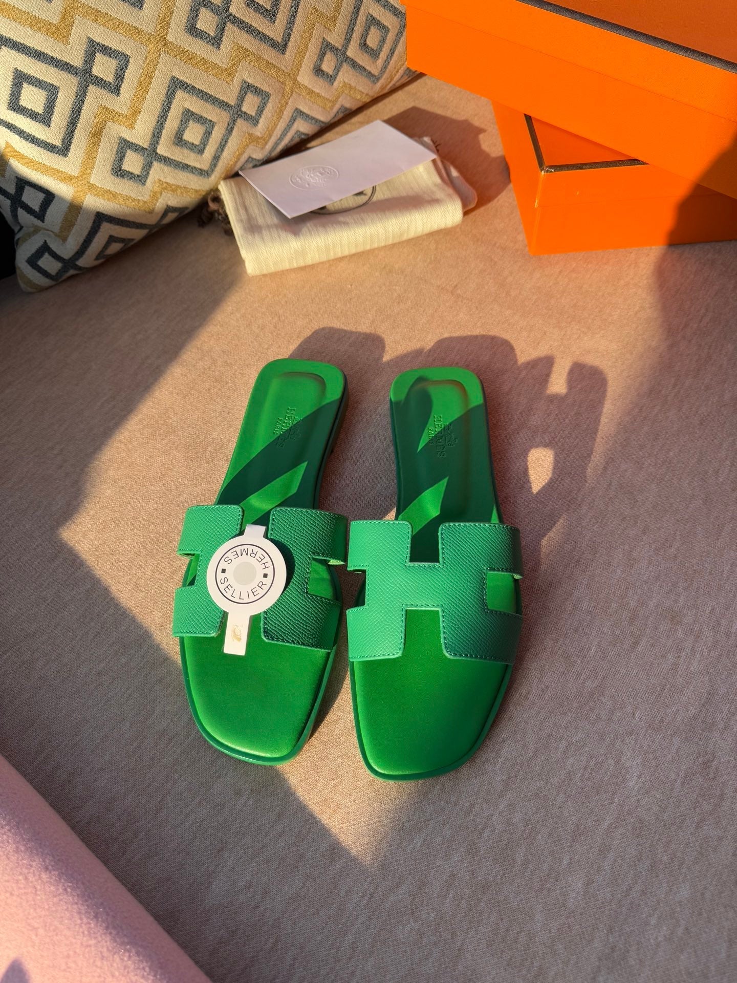 0RAN SANDALS IN SHAMROCK GREEN CALFSKIN、mysite、Cacoeks
